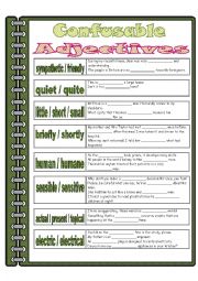 English Worksheet: Confusable Adjectives