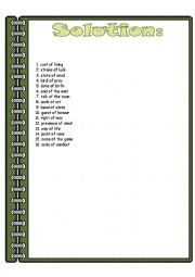 English Worksheet: of - Compounds