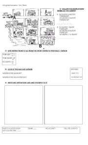 English Worksheet: EVALUATION ABOUT THE UNIT: PLACES