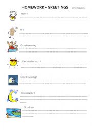 English Worksheet: greetings