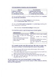 English Worksheet: Future Perfect Simple and Progressive