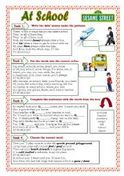 English Worksheet: School song