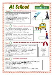 English Worksheet: School song