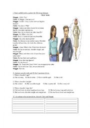 English Worksheet: Physical Description (Dialogue and exercises)