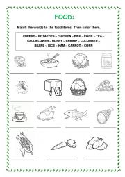 English Worksheet: Food vocabulary