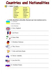 English Worksheet: Nationalities