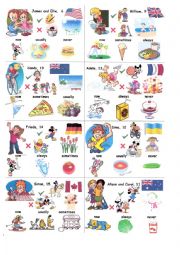 English Worksheet: Talking about people (age, name, clothes, country, nationality, food, hobbies, seasons)