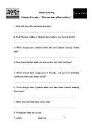 English Worksheet: Movie activity - Friends - wishes and regrets