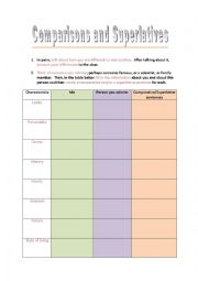 English Worksheet: Comparatives and Superlatives - step-by-step from the beginning