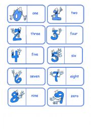 English Worksheet: Numbers Domino