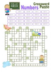 English Worksheet: Crossword on Numbers