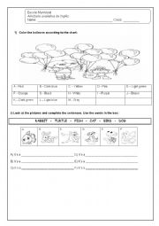 English Worksheet: Colors and pets