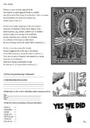 English Worksheet: Obamas victory speech