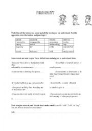 English Worksheet: WHAT ARE YOU LIKE?