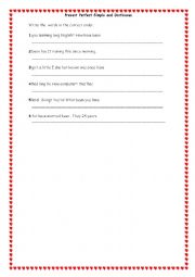 English Worksheet: PRESENT PERFECT ACTIVITY