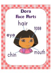 English Worksheet: Dora face parts poster