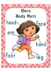 English Worksheet: Dora body parts poster