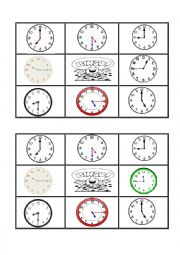 English Worksheet: telling the time  bingo 2