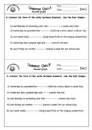 Grammar and vocabulary work sheet