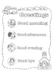 English Worksheet: greetings