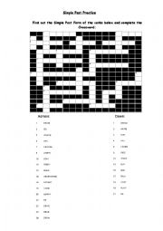 English Worksheet: Simples Past Crossword