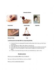 English Worksheet: Alternative Medicine