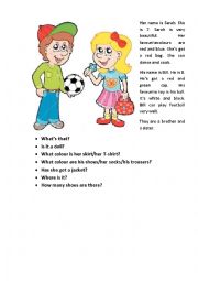 English Worksheet: Clothes