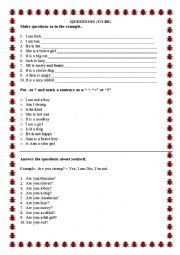 English Worksheet: To be. questions and short answers