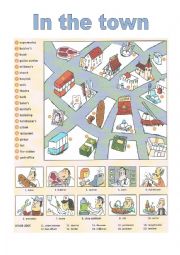 English Worksheet: In the town