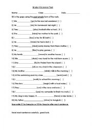 English Worksheet: Past Simple Test