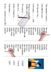 English Worksheet: My Summer Composition