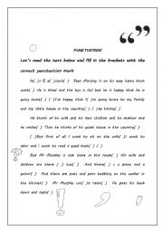 English Worksheet: Punctuation