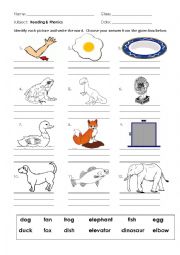 English Worksheet: Phonics D-F