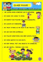 English Worksheet: Class rules