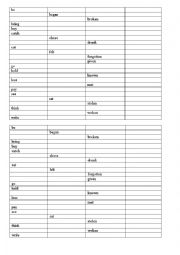 English Worksheet: Irregular verbs test