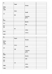 Irregular verbs test