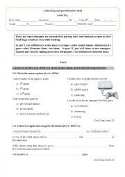 English Worksheet: Listening test