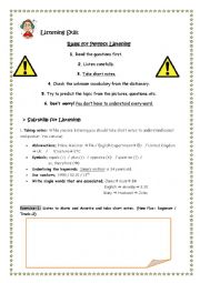 English Worksheet: Orientation of Rading and Listening Skills-2