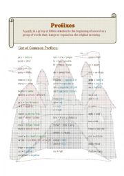 English Worksheet: Prefixes