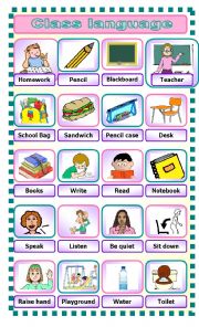 English Worksheet: Class language