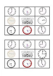 English Worksheet: Telling the time bingo 3