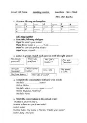 English Worksheet: meeting session for 7th formers