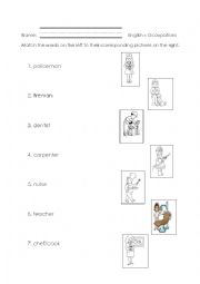 English Worksheet: occupations