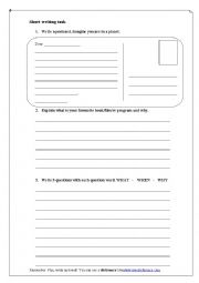 English Worksheet: Short writing activities