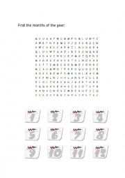 English Worksheet: wordsearch months of the year