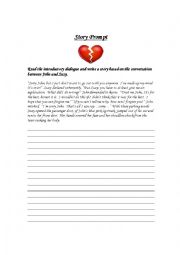 English Worksheet: Writing Prompt - Romance