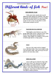 English Worksheet: Different kinds of fish. Part 1.