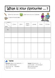 English Worksheet: What is your favourite ... ?