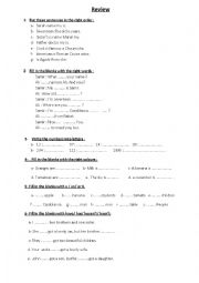 English Worksheet: review for beginners
