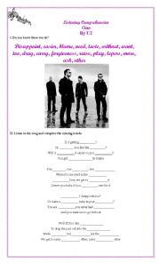 English Worksheet: One - by U2